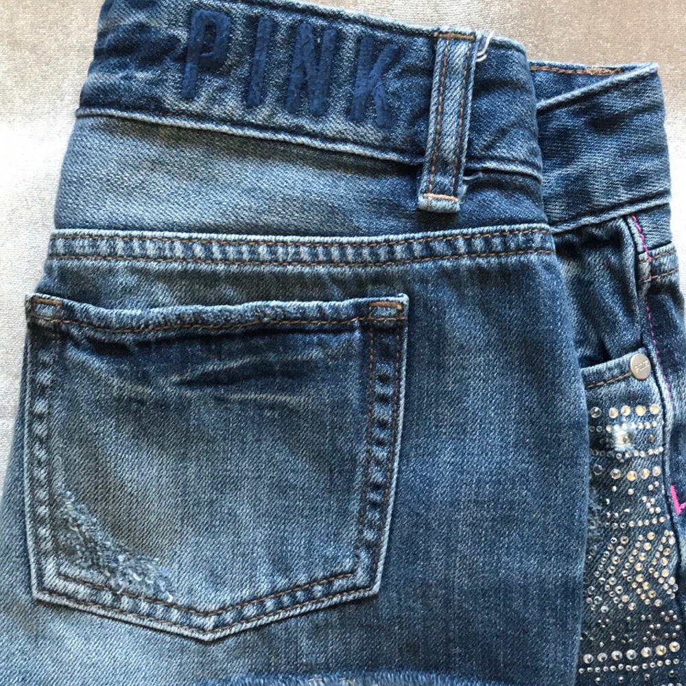 Victoria Secret PINK Sequined Cheeky jean cutoffs - Picture 3 of 8